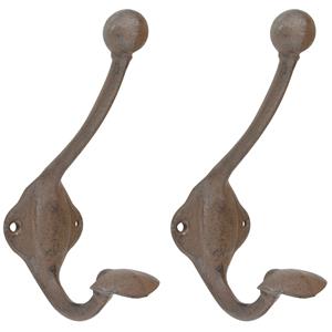 4x Gietijzeren Hoedenhaken/kledinghaken 8 X 17 Cm - Kapstokhaken