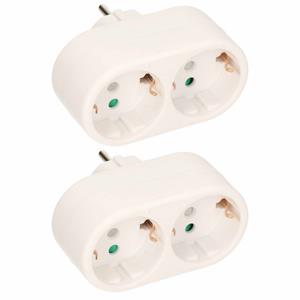 Pakket Van 2x Stuks Verdeel Stekkers / Duo Stekkers tekkerblokken