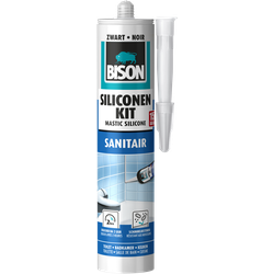 Bison siliconenkit sanitair zwart koker 300 ml