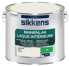 Sikkens binnenlak mat ral 9010 2.5 ltr