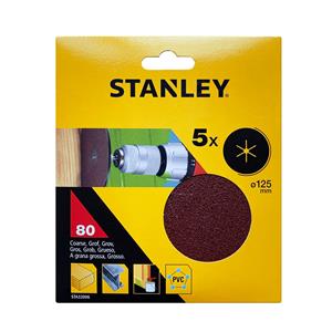Stanley schuurschijf K80 125mm – 5 stuks
