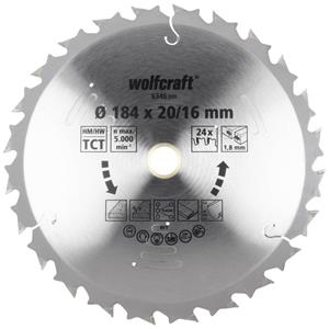 Wolfcraft 6346000 Cirkelzaagblad 184 x 20 x 1.8 mm Aantal tanden: 24 1 stuk(s)
