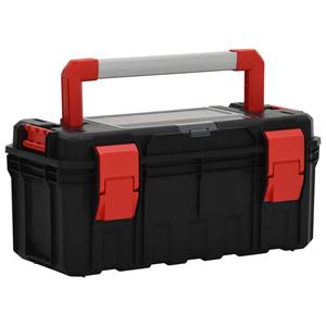 vidaXL Werkzeugkoffer Schwarz und Rot 55x28x26,5 cm 