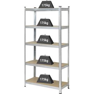 TOOLCRAFT TO-7863108 Kastbodem 175 kg (b x h x d) 900 x 1800 x 400 mm Metaal Galvanisch veredeld Zilver