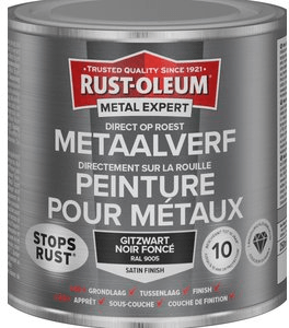 Rust-oleum metal expert metaalverf satin ral 9010 0.25 ltr