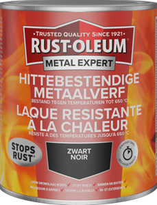 Rust-oleum metal expert hittebestendige metaalverf zwart 0.75 ltr