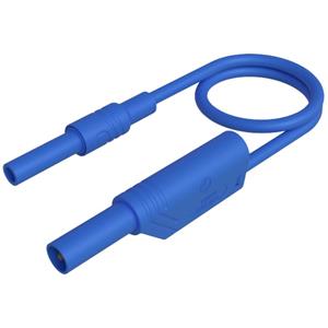 SKS Hirschmann MAL S WS-B 25/2,5 blau Veiligheidsmeetsnoer [4mm-veiligheidsstekker - 4mm-veiligheidsstekker, stapelbaar] 25 cm Blauw 1 stuk(s)