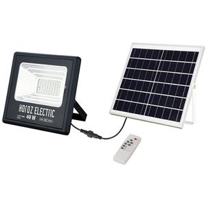 BES LED LED Floodlight op Zonne-energie - LED Schijnwerper - LED Solar Tuinverlichting Wandlamp - Togre - 40W - Helder/Koud Wit 6400K - Afstandsbediening - Waterdicht IP65 - Aluminium