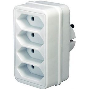 brennenstuhl Adapterstecker, 4x Eurostecker, weiß