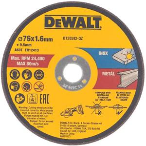 DeWalt Accessoires DT20592-QZ Doorslijpschijf | Metaal | 76 x 1.0 x 20 mm | 3 stuks - DT20592-QZ