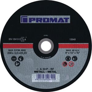 Promat Doorslijpschijf | D115x2,5mm gebogen | staal | gat 22,23 mm - 4000841300 4000841300