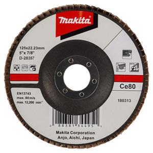 Zubehör Fächerschleifscheiben ø 125 mm k 80 - D-28357 - Makita