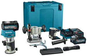 Makita RT001GM206 XGT 40V Max Li-ion Accu Boven- en kantenfrees set (2x 4,0Ah) in Mbox - 89 x 89 mm - koolborstelloos