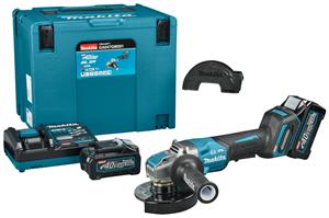 Makita GA047GM201 XGT 40V Max Li-ion Accu Haakse Slijper Set (2x 4,0Ah) In Mbox - 125 Mm - Koolborstelloos