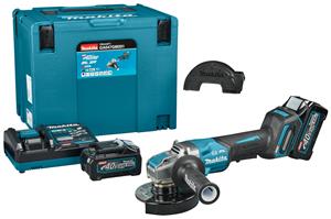 Makita GA047GM201 XGT 40V Max Li-ion Accu Haakse slijper set (2x 4,0Ah) in Mbox - 125 mm - koolborstelloos