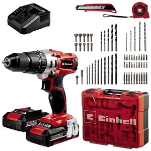 Einhell Power X-Change TE-CD 18/2 Li-i +64 (2x2,0 Ah) 2-Gang-Akku-Schlagbohrschrauber inkl. 2. Akku