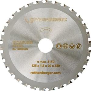 ROTHENBERGER Sägeblatt DURACUT X Außen-Ø 125 mm Zähnezahl 30 Bohrung 20 mm