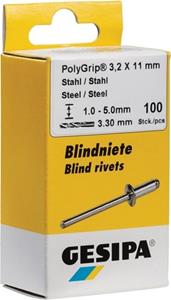 Gesipa 1432058 Blindklinknagel (Ø x l) 4.8 mm x 10 mm Staal Staal 50 stuk(s)