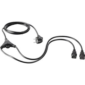 Sygonix SY-5178378 Kaltgeräte Y-Kabel Schwarz 2m