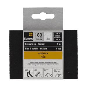 Sencys schuurblok P180 70x100x25mm zwart