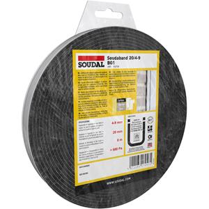 Soudal zelfklevende voorgecomprimeerde voegband Soudaband BG1 20/4-9 8m