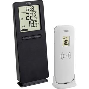 TFA Dostmann Funk-Thermometer LOGOneo Draadloze thermometer digitaal Zwart