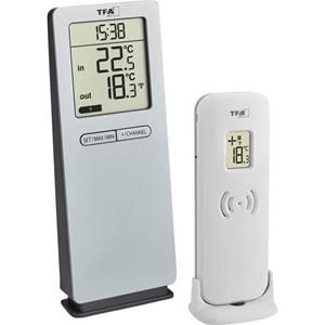 TFA Dostmann Funk-Thermometer LOGOneo Draadloze thermometer digitaal Zilver