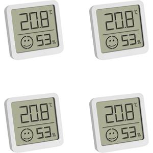 tfadostmann TFA Dostmann 4er Set Digitales Thermo-Hygrometer mit Komfortzone Thermo- en hygrometer Wit
