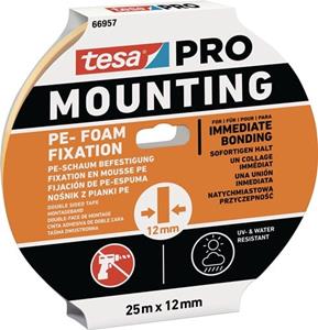 Tesa Mounting PRO PE-Fixation 66957-00000-00 Montagetape Wit (l x b) 25 m x 12 mm 1 stuk(s)