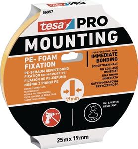 Tesa Mounting PRO PE-Fixation 66957-00010-00 Montageband Weiß (L x B) 25m x 19mm 1St.