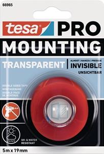 Tesa Mounting PRO Transparent 66965-00001-00 Montageband Transparent (L x B) 5m x 19mm 1St.