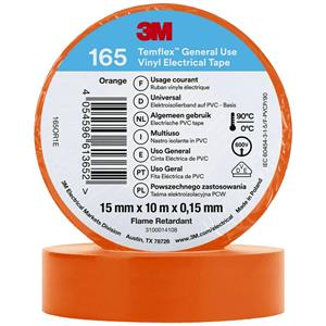 3M Temflex™ 165 165OR1E Isolierband Temflex™ 165 Orange (L x B) 10m x 15mm