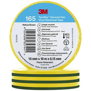 3M Temflex™ 165 165YG1E Isolierband Temflex™ 165 Gelb (L x B) 10m x 15mm