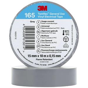 3M Temflex™ 165 165GY1E Isolierband Temflex™ 165 Grau (L x B) 10m x 15mm