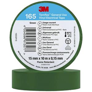 3M Temflex™ 165 165GR1E Isolierband Temflex™ 165 Grün (L x B) 10m x 15mm