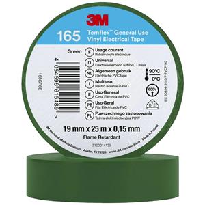 3M Temflex™ 165 165GR6E Isolatietape Temflex 165 Groen (l x b) 25 m x 19 mm 1 stuk(s)