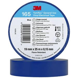 3M Temflex™ 165 165BL6E Isolierband Temflex™ 165 Blau (L x B) 25m x 19mm 1St.