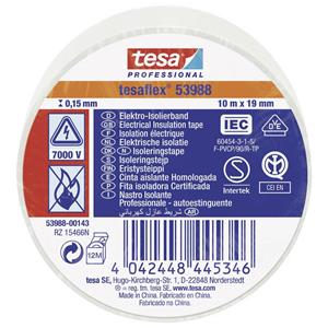 Tesa tesaflex IEC 53988-00143-00 Isolierband Weiß (L x B) 10m x 19mm