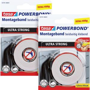 Tesa ULTRA STRONG 55791 Montageband (L x B) 1.50m x 19mm 2St.