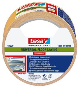 Tesa UNIVERSAL PERMANENT 64620-00018-11 Bevestigingstape  Professional Wit (l x b) 10 m x 50 mm 1 stuk(s)