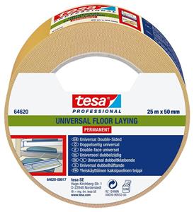 Tesa UNIVERSAL PERMANENT 64620-00017-11 Bevestigingstape  Professional Wit (l x b) 25 m x 50 mm 1 stuk(s)