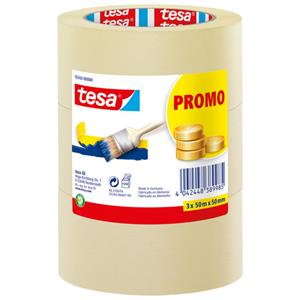 Tesa Economy 55342-00000-00 Afplakband Wit (l x b) 50 m x 50 mm 3 stuk(s)