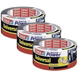 Tesa extra Power UNIVERSAL 56388 Gewebeklebeband Schwarz (L x B) 25m x 50mm 3St.