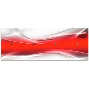 Artland Kapstok Creatief element rood voor uw artdesign van hout met 4 sleutelhaakjes – sleutelbord, sleutelborden, sleutelhouder, sleutelhanger voor de hal – stijl: modern