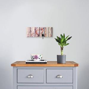 Artland Kapstok Vintage achtergrond houten wand met hart van hout met 4 sleutelhaakjes – sleutelbord, sleutelborden, sleutelhouder, sleutelhanger voor de hal – stijl: modern