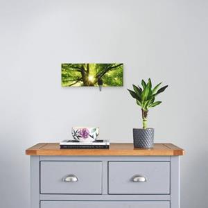 Artland Kapstok Zon straalt explosief door de boom van hout met 4 sleutelhaakjes – sleutelbord, sleutelborden, sleutelhouder, sleutelhanger voor de hal – stijl: modern