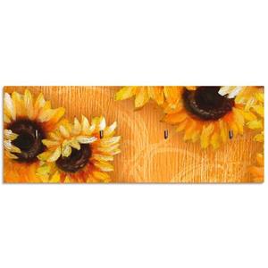 Artland Kapstok Zonnebloemen van hout met 4 sleutelhaakjes – sleutelbord, sleutelborden, sleutelhouder, sleutelhanger voor de hal – stijl: modern