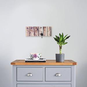 Artland Kapstok Witte vintage-achtergrond van hout met 4 sleutelhaakjes – sleutelbord, sleutelborden, sleutelhouder, sleutelhanger voor de hal – stijl: modern