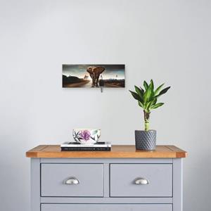 Artland Kapstok Een olifant loopt op de weg van hout met 4 sleutelhaakjes – sleutelbord, sleutelborden, sleutelhouder, sleutelhanger voor de hal – stijl: modern