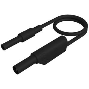 SKS Hirschmann MAL S WS-B 50/2,5 schwarz Veiligheidsmeetsnoer [4mm-veiligheidsstekker - 4mm-veiligheidsstekker, stapelbaar] 50 cm Zwart 1 stuk(s)